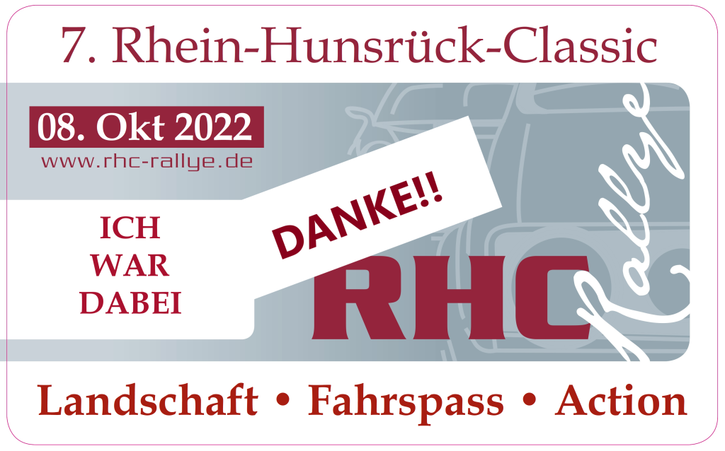 Aufkleber ICH WAR DABEI Danke Oldtimer & Youngtimer Rallyes in Rheinland-Pfalz / Hunsrück | RHC-Rallye e.V.